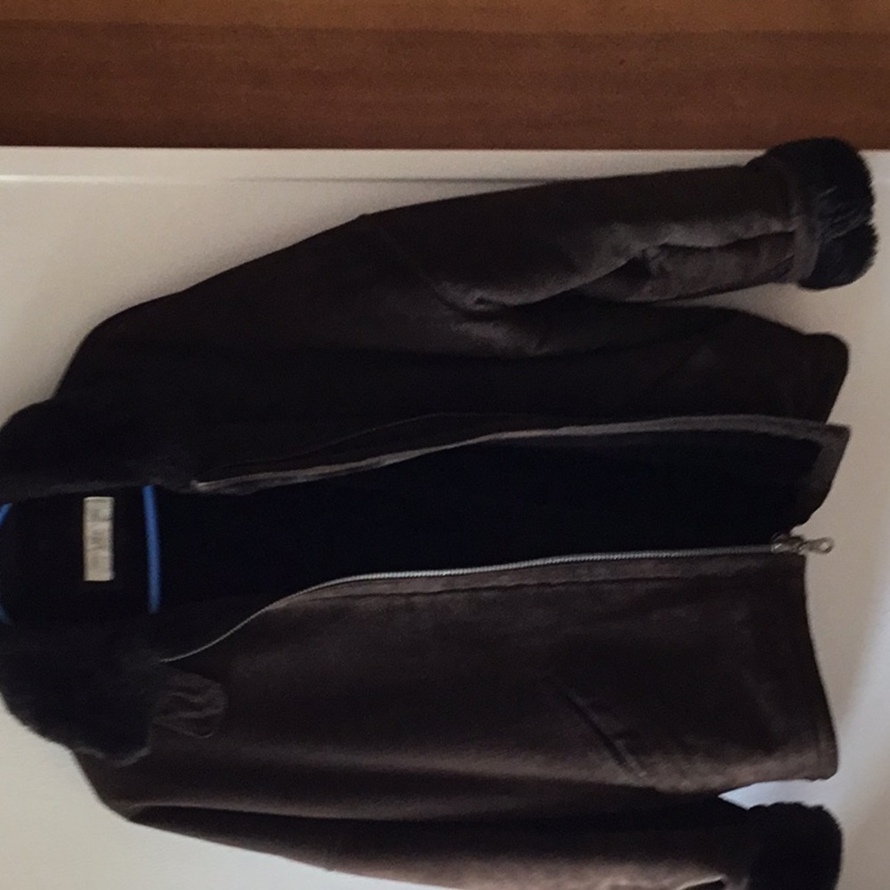 Vintage suede-leather  lined winter jacket.